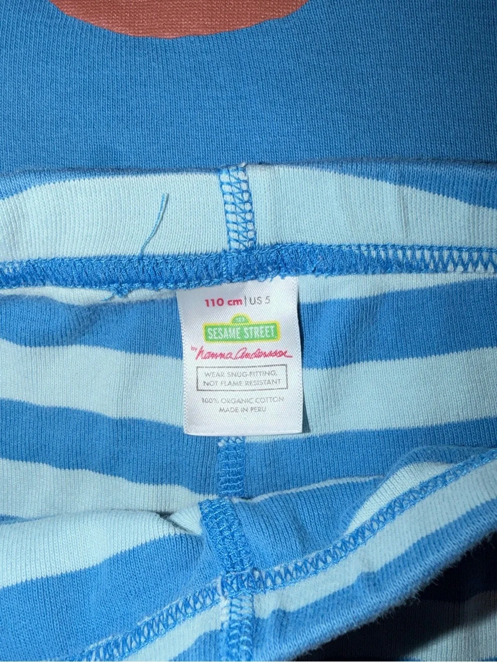 Sesame Street Cookie Monster Blue Short Sleeve Pajama Set Organic Cotton